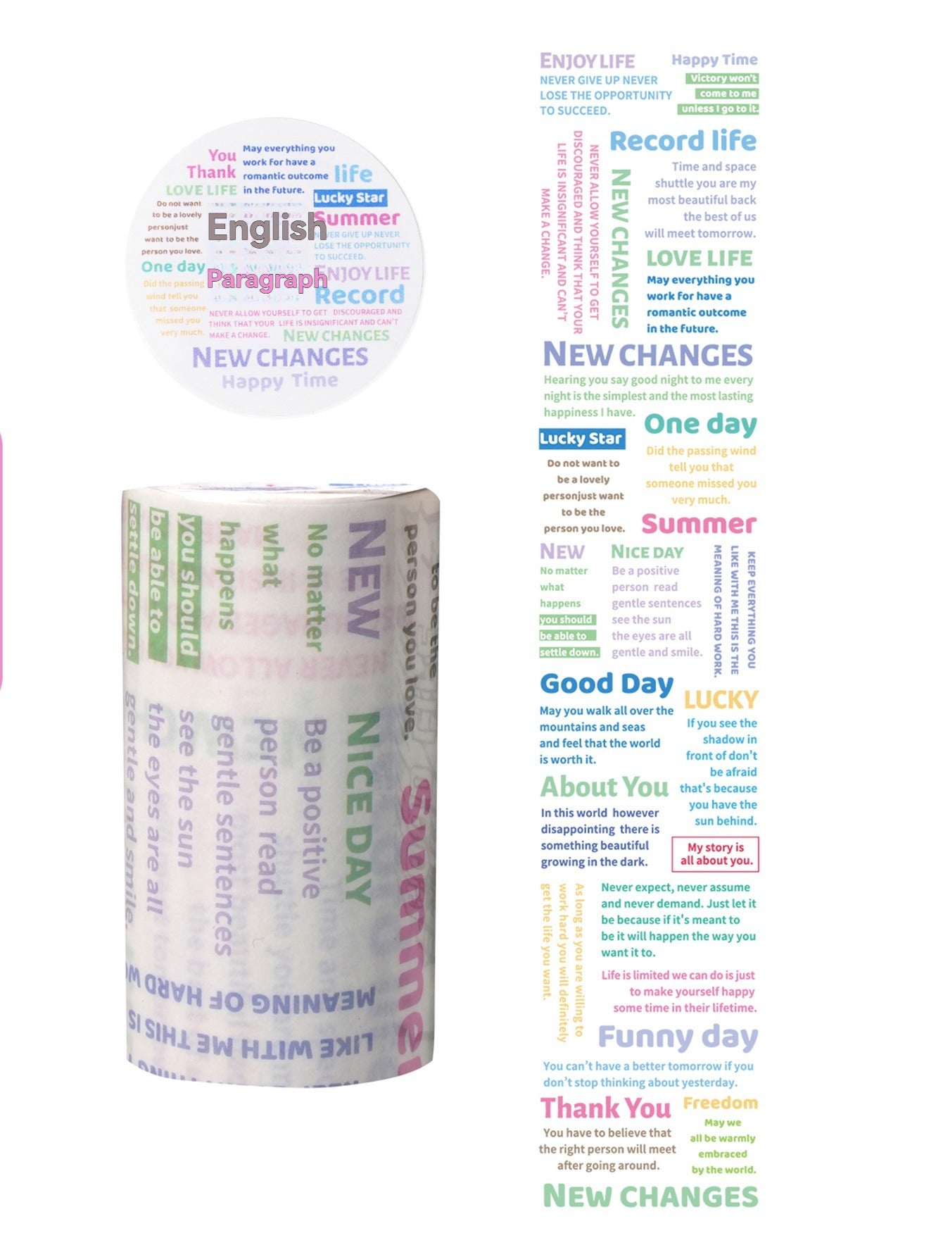 etori life 75mmX3m字言字语系列 盐系英文字母数字图案胶带DIY装饰笔记本电脑,手机壳,水瓶,行李箱,手工剪贴薄,派对贴纸,学生文具,儿童贴纸,涂鸦贴纸