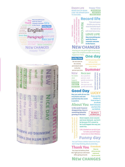 etori life 75mmX3m字言字语系列 盐系英文字母数字图案胶带DIY装饰笔记本电脑,手机壳,水瓶,行李箱,手工剪贴薄,派对贴纸,学生文具,儿童贴纸,涂鸦贴纸