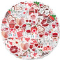 Etori Life Love 46PCs Sweet Cool Lip Print Rose Stickers Romantic Love Letter Atmosphere Sense Collage for Laptop, Mobile Phone Stickers, Luggage, Office Decoration Accessories, Handmade Scrapbooking Supplies, Children Stickers, birthday Gift