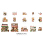 Etori Life 15PCs Cute Bear Matching Flower Small Shop City Building Pattern Pet Stickers Suitable for Laptop, Guitar, Diary, Helmet, Bicycle, Handmade Scrapbooking Supplies, Birthday and Holiday Gift, DIY Making, Office Decoration Accessories