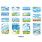Etori Life Healing Department Spring Scenery Hand Ledger Sticker 30PCs Fresh Blue Sky Flower Sea Decorative Sticker Notebook Collage Landscaping Material Suitable for Laptop, Luggage, Skateboard, Water Bottle, Guitar, Photo Album, DIY Production